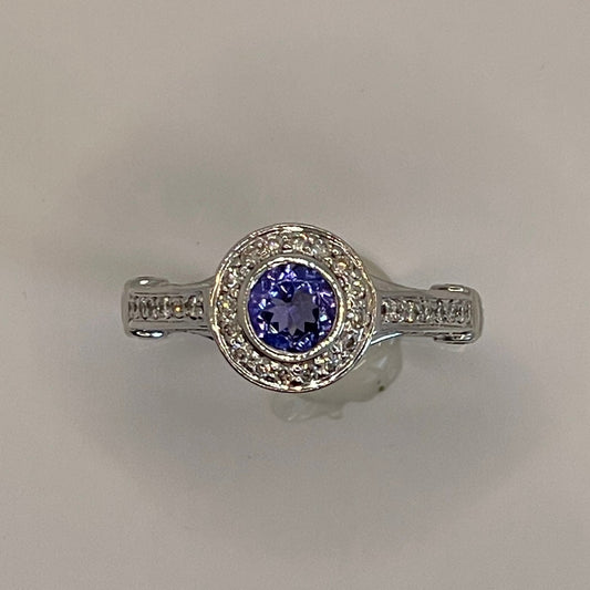 Diamond and Tanzanite Ring