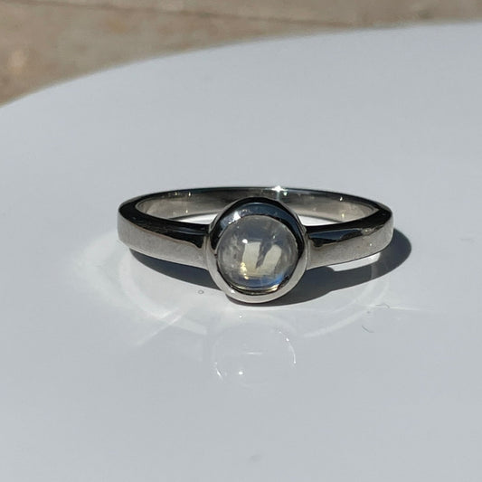 Dainty Rainbow Moonstone Ring