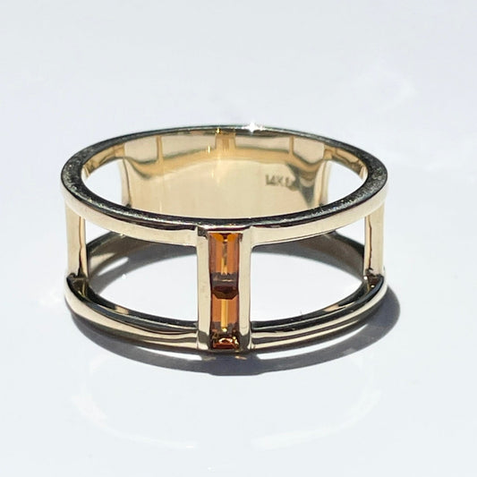 Natural Citrine Negative Space Ring