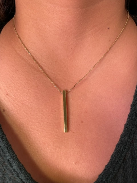 18K Gold Bar Necklace