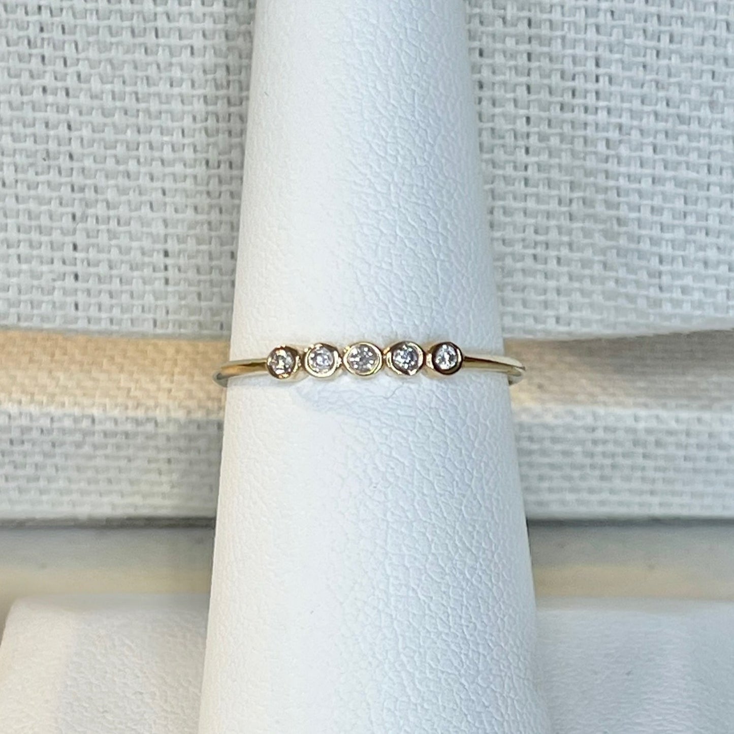 14K Gold Five Diamond Bubble Rings