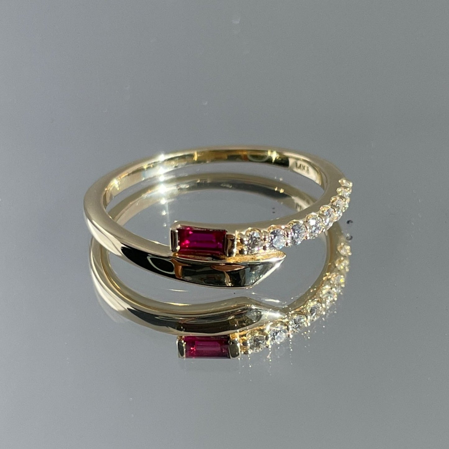 Natural Ruby Bypass Ring