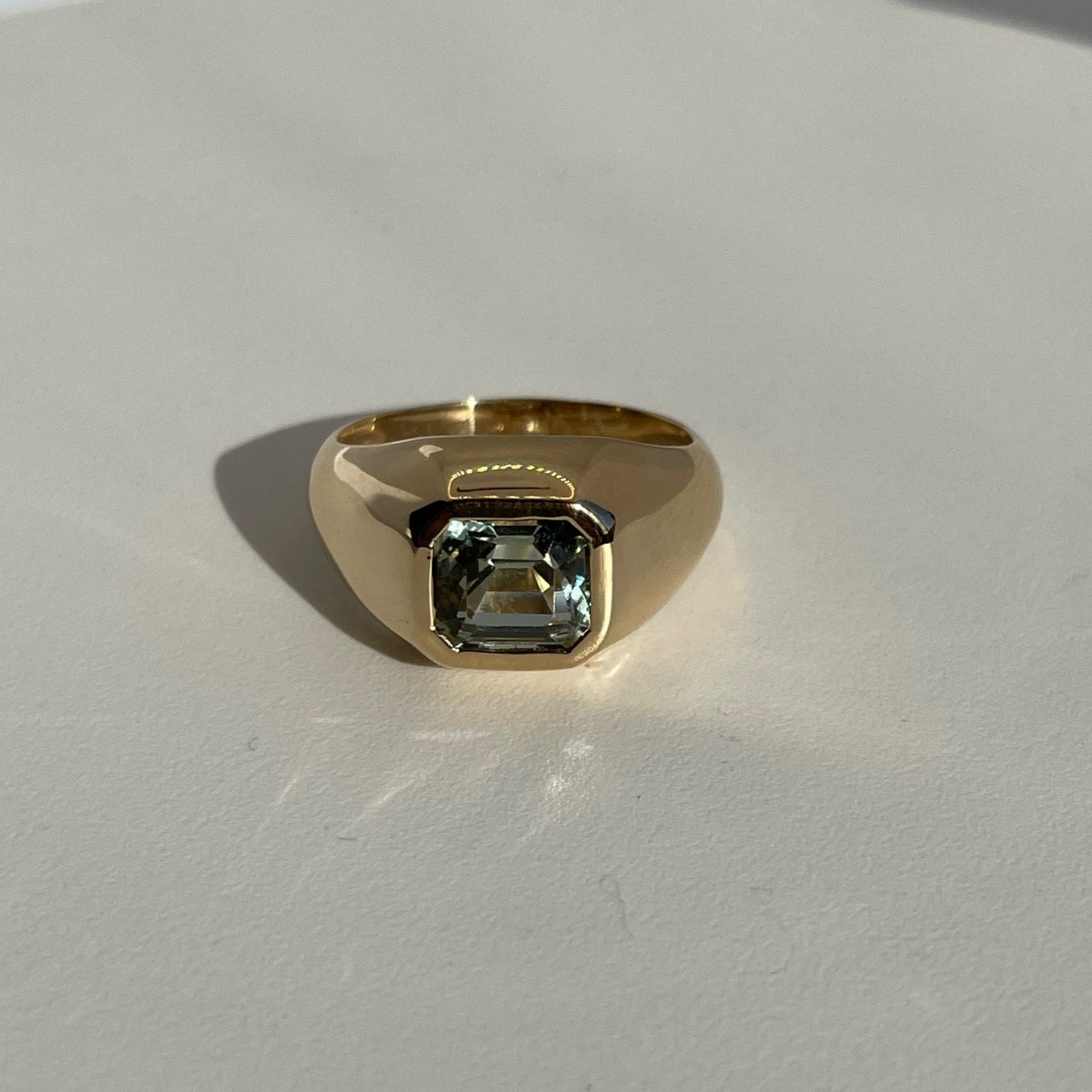 Light Green Natural Tourmaline Ring