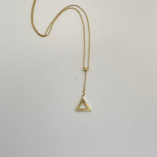 18K Gold Triangle Drop Necklace