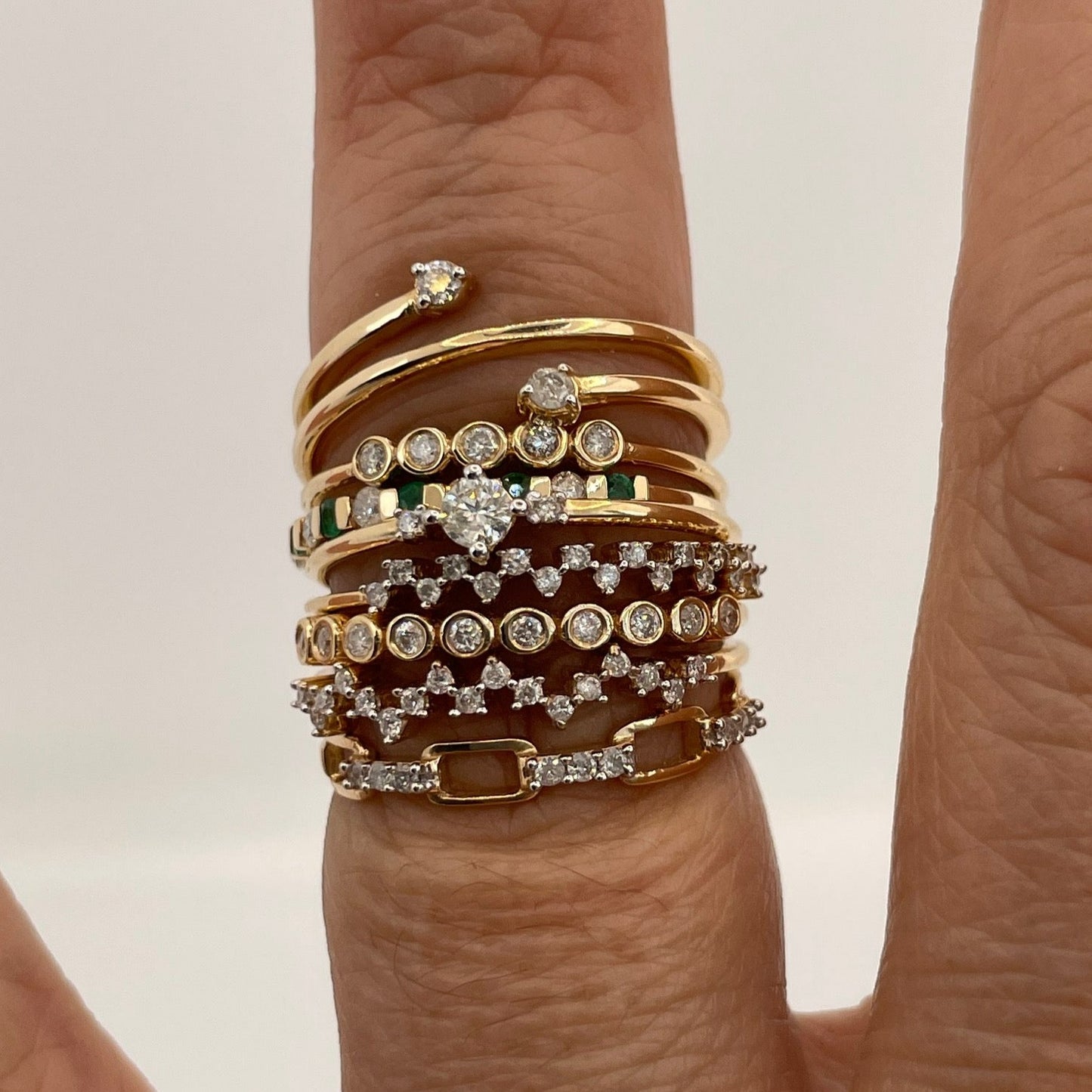 14K Gold Diamond Stackable Ring