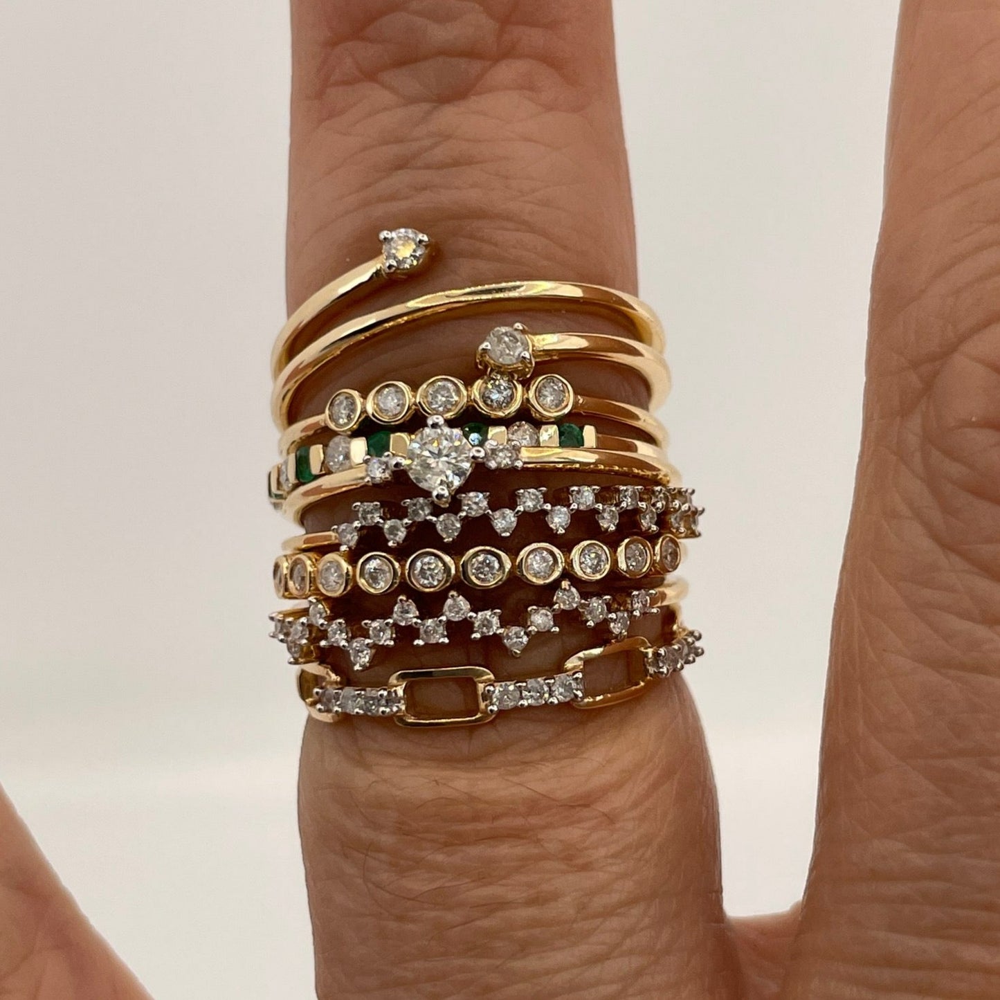 14K Gold Diamond Zig Zag Ring